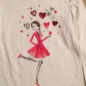 Girls Valentine heart shirt size 6